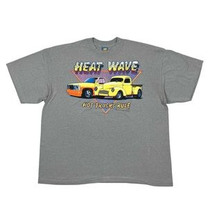 VTG 80s Gray Heat Wave Hot Trucks Rule Single Stitch T Shirt USA Made